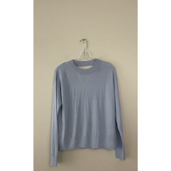 Halogen Size Small Wool Blend Long Sleeve Open Back Pullover Sweater Light Blue - Picture 1 of 5